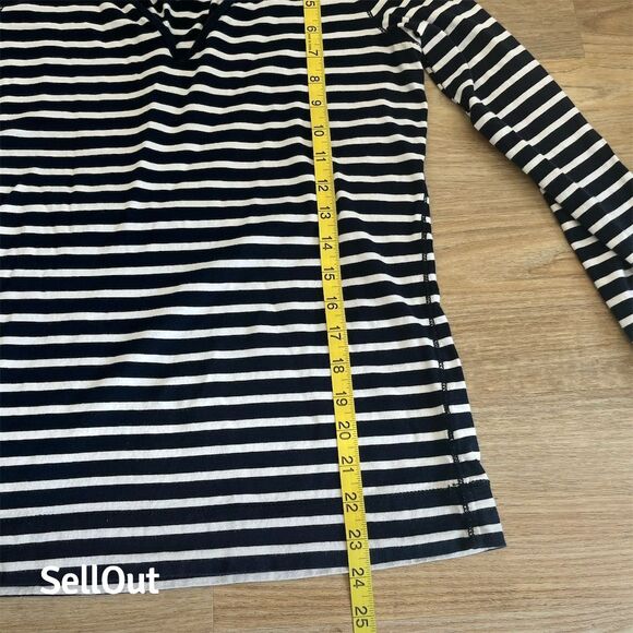 Ralph Lauren Jeans Co. Women's Striped V-Neck Long Sleeve Top Blue M - Picture 8 of 8